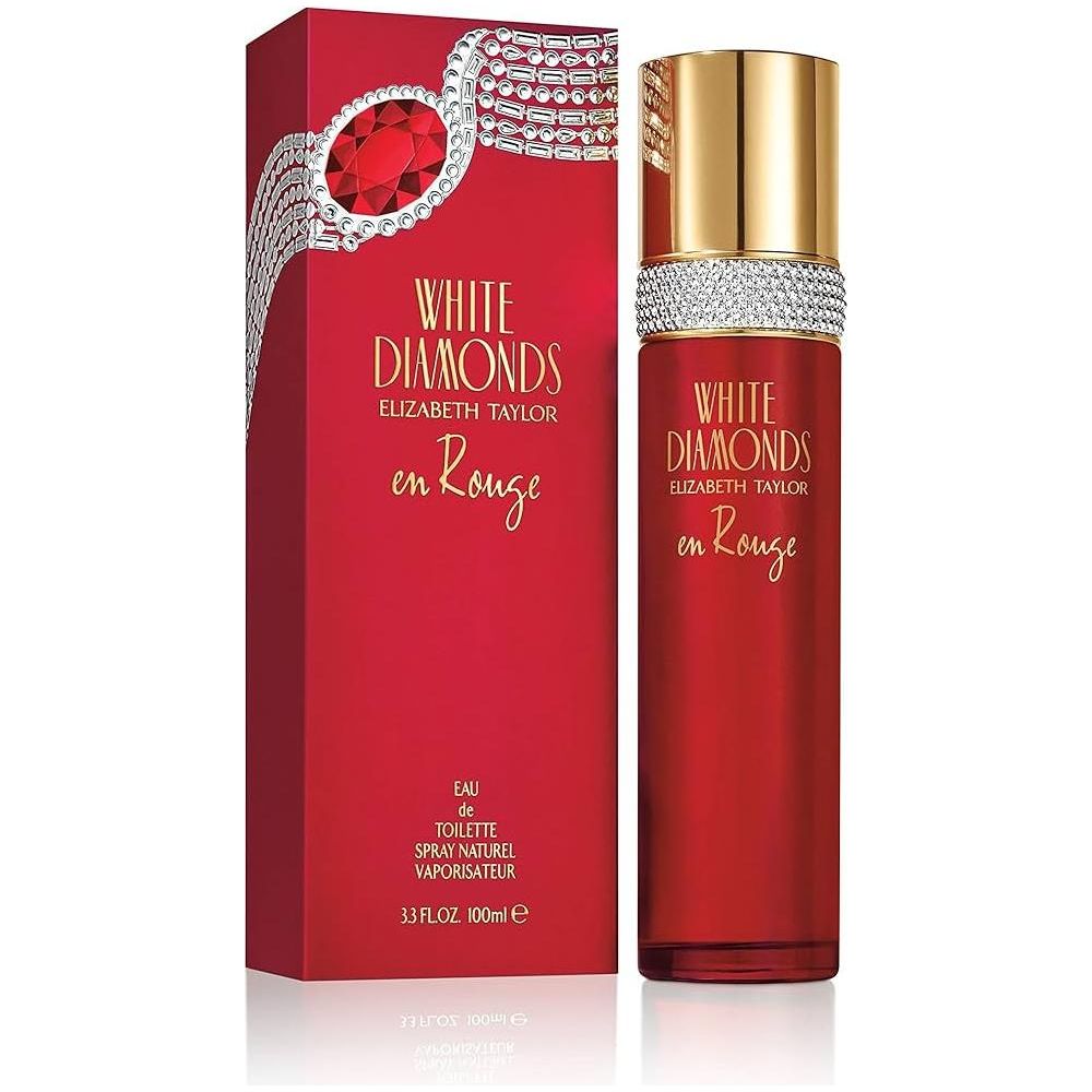 Elizabeth Taylor White Diamonds En Rouge Eau De Toilette Natural Spray + Free white diamonds Parfum 1 FL OZ / 30 ML                 0.12 FL OZ / 3.7 ML