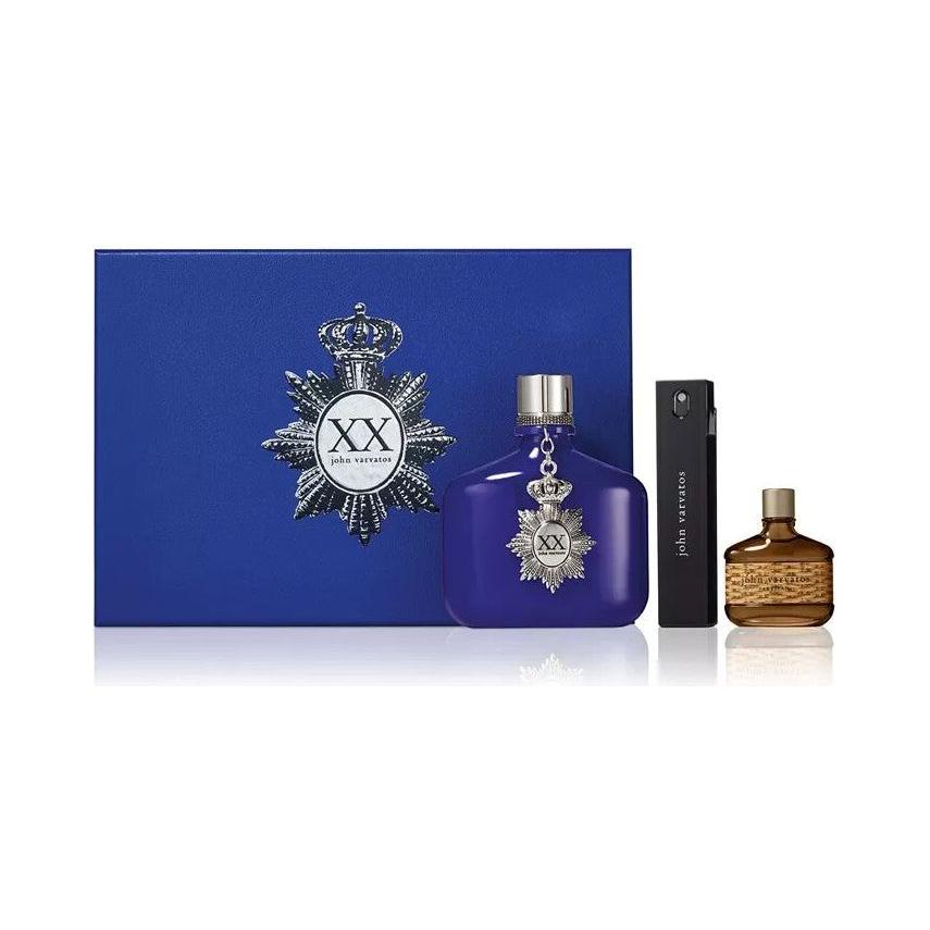 John Varvatos Gift Set Of 3 pcs : XX Indigo Eau De Toilette Spray +  Eau De Toilette Travel Spray + Artisan Eau De Toilette 4.2 FL OZ / 125 ML, 0.57 FL OZ / 17 ML, 0.5 FL OZ / 15 ML